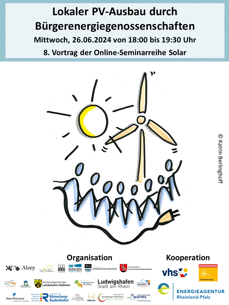 Plakat PV mit Bürgerenergiegenossenschaften