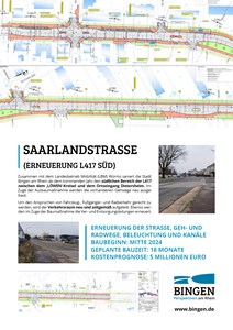 Plakat Erneuerung Saarlandstraße Süd (L417)