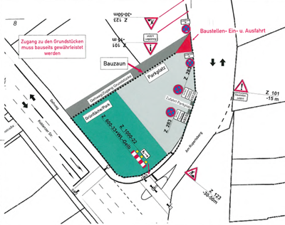 Vom 6. Januar bis zum 1. Juli wird am Venarey-les-Laumes-Platz in Bingerbrück gebaut.