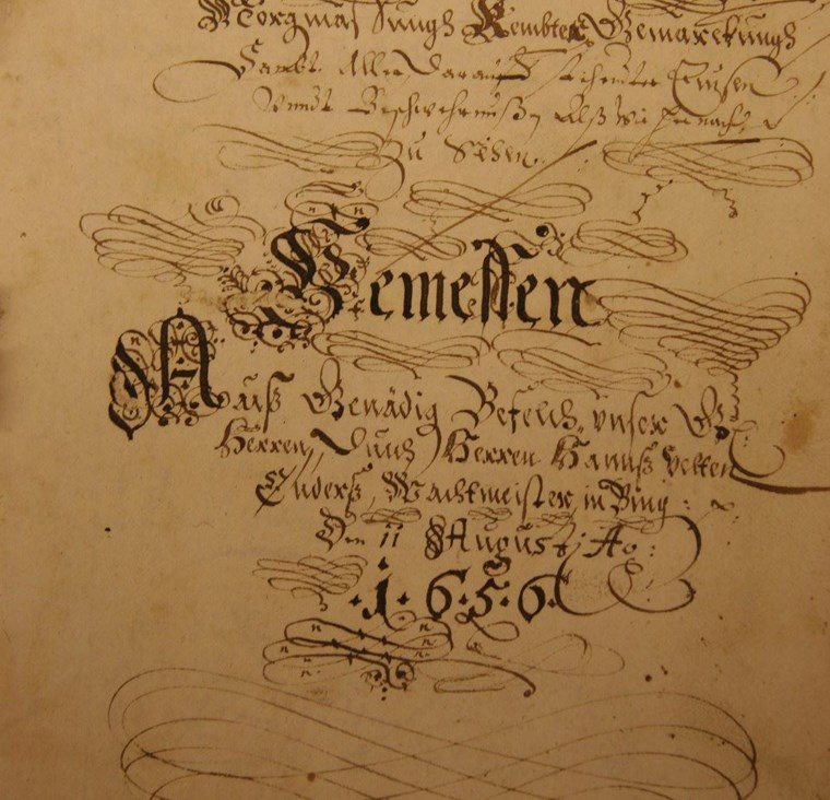 „Herdstellen-Register“ für die Gemarkung des „Fleckens Kembden“ von 1656