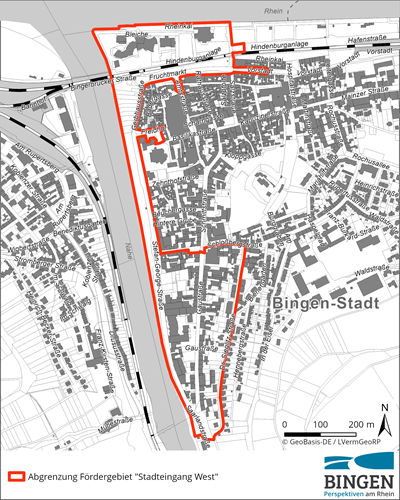 Karte ‚Abgrenzung Fördergebiet Stadteingang West‘