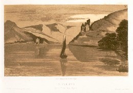 Victor Hugo: Das Binger Loch mit Mäuseturm und Ehrenfels, Sepiazeichnung, 1840