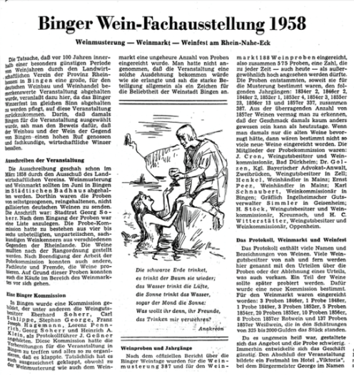 Zeitungsartikel zum vermeintlichen Winzerfest 1858 (mit falscher Jahreszahl im Titel)