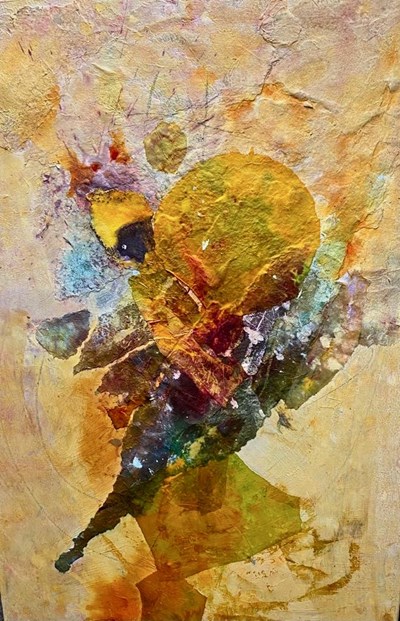 Ein Bild von Gisela Klippel, das die Kombination aus Farbe und Formen ihres kreativen Schaffens eindrücklich zeigt.