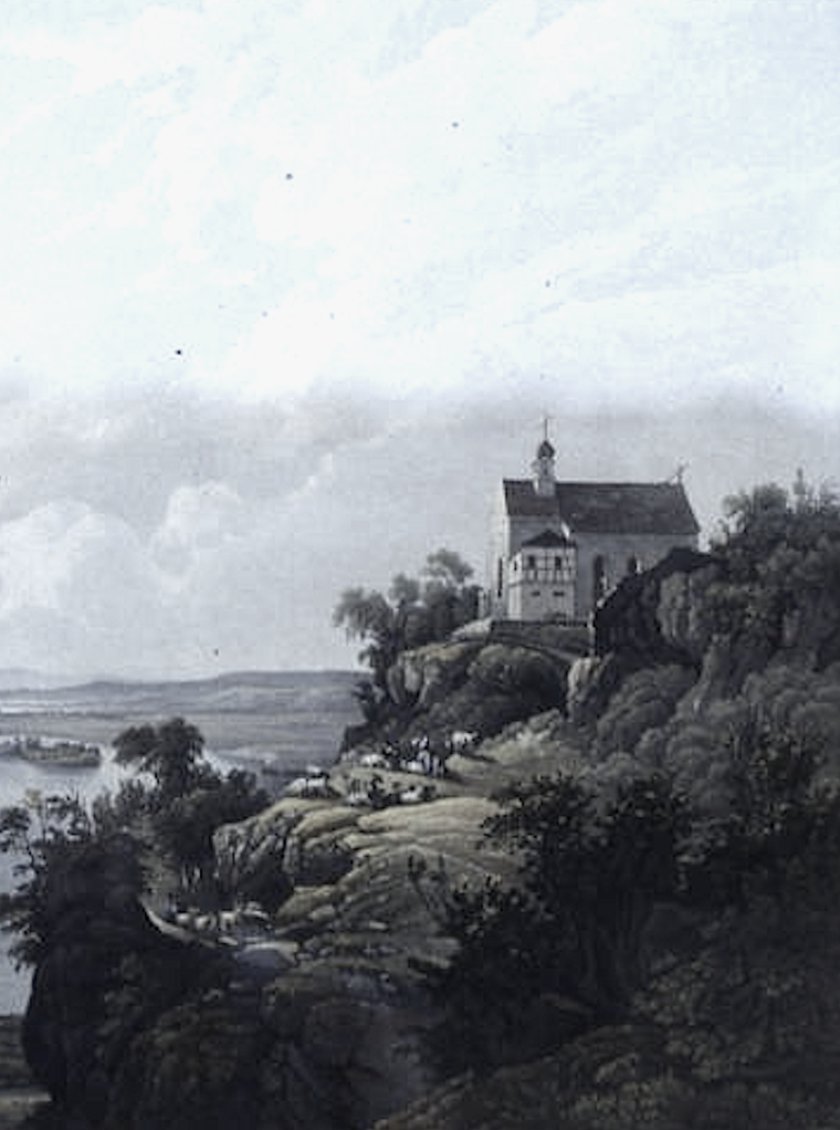 Die 2. Rochuskapelle, Zeichnung unbekannter Maler, 1814.