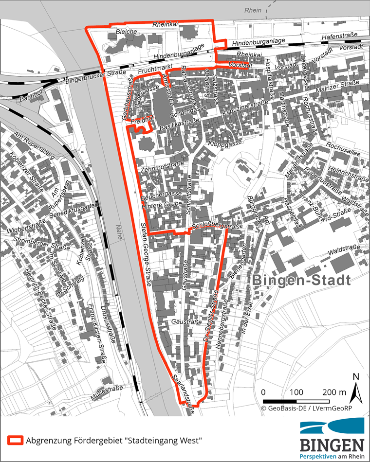 Karte „Abgrenzung Fördergebiet Stadteingang West“