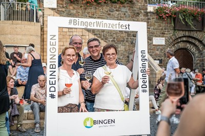 Gute Laune beim Binger Winzerfest.